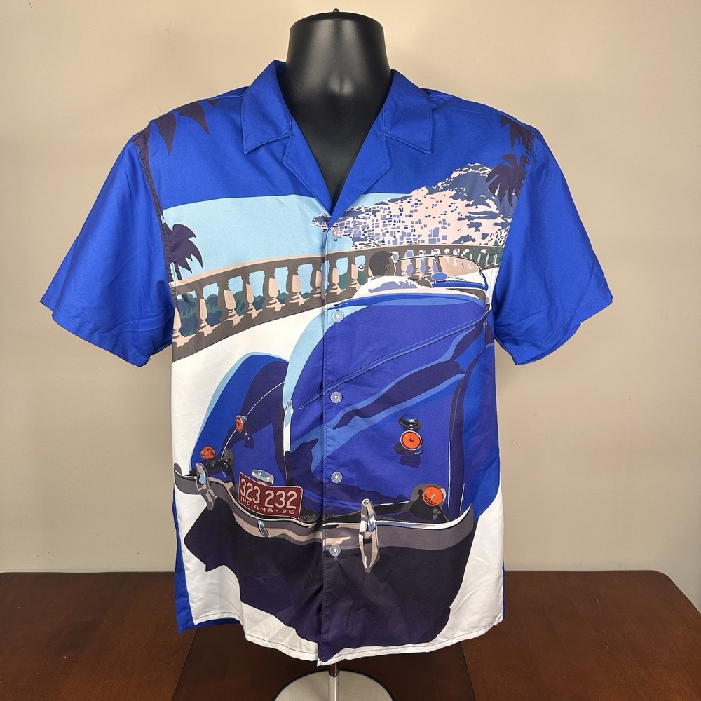 Brandmakers Group Cote Azur Highway Button Down‎ Shirt Blue Men's Small Nwt